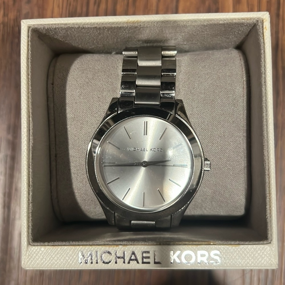 Like New Michael Kors Silver Watch in Original Box!